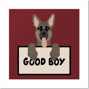 German shepherd good boy vector Posters and Art